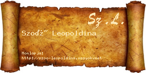 Szoó Leopoldina névjegykártya